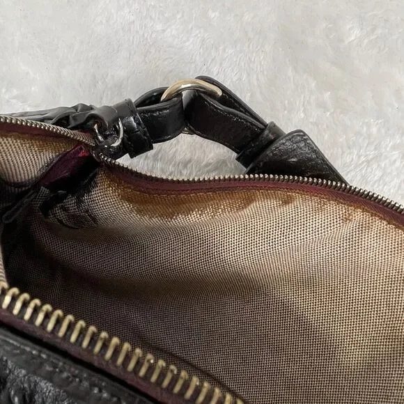 Vtg Dooney and Bourke Purse Shoulder Bag Brown Ostrich Leather - Picture 12 of 15